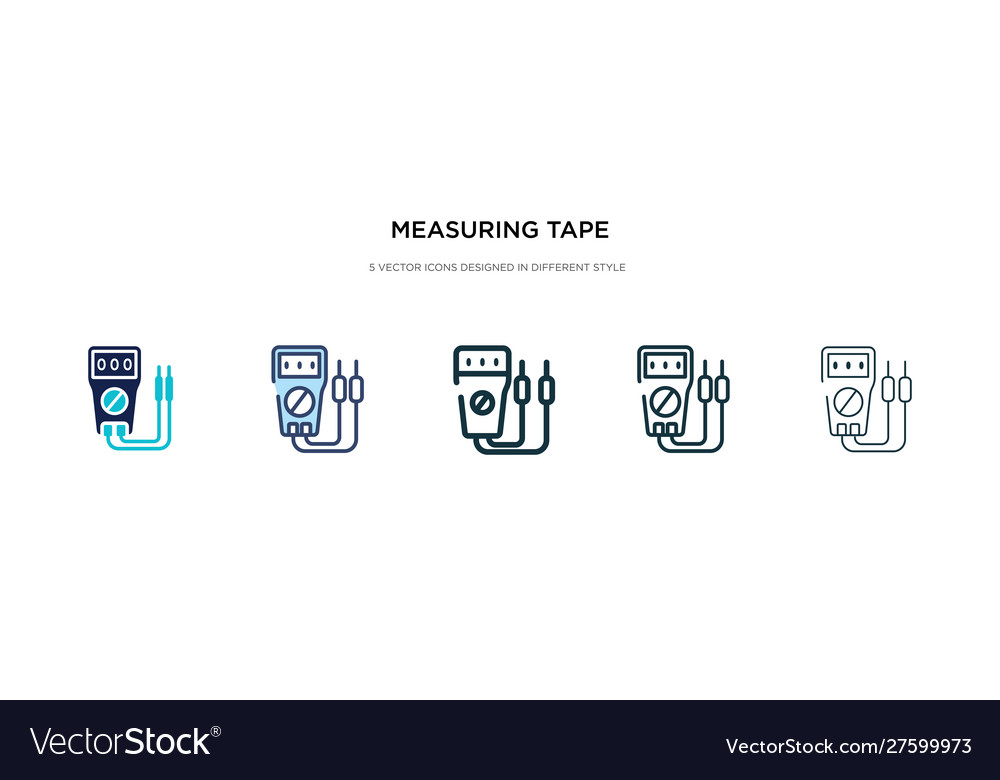 Measuring tape icon in different style two
