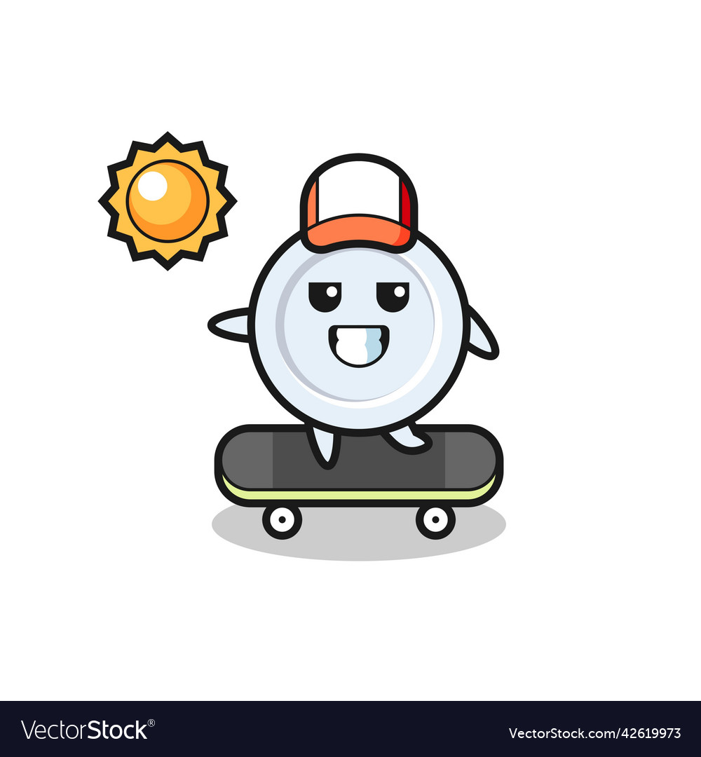 Plate character ride a skateboard