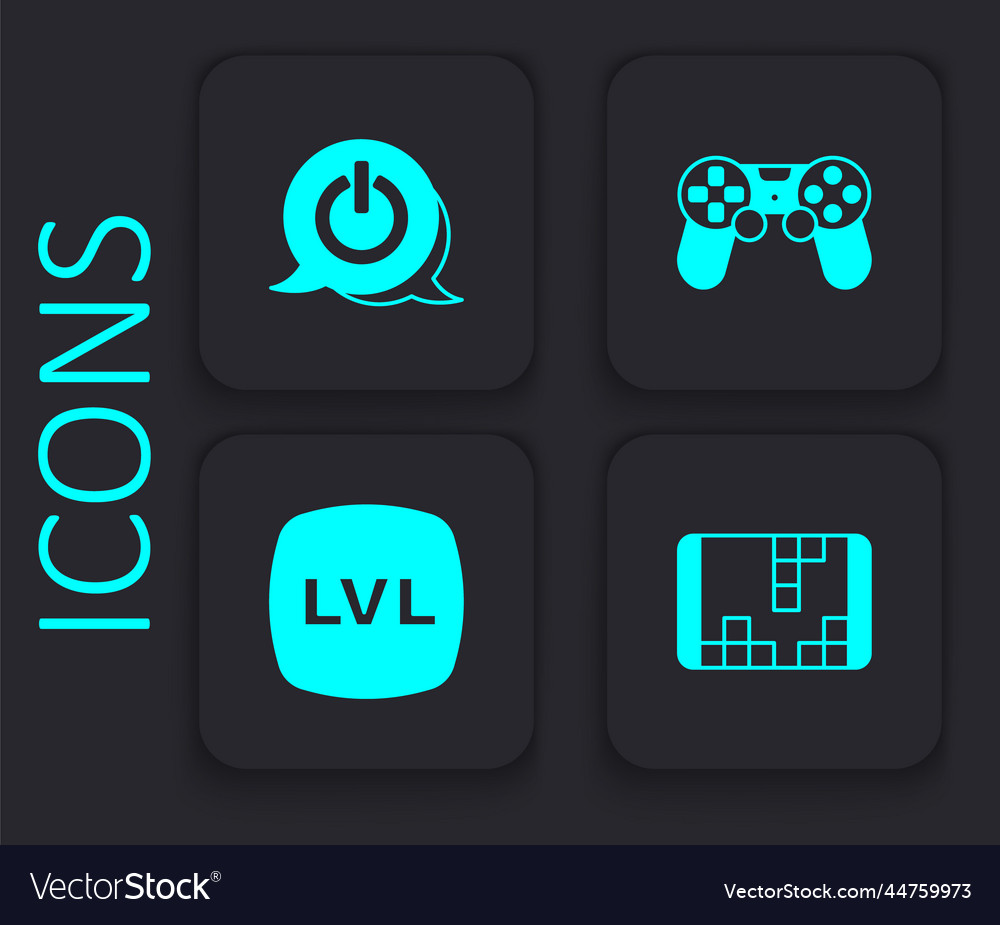 Set portable video game console power button vector image Set portable video game console power button