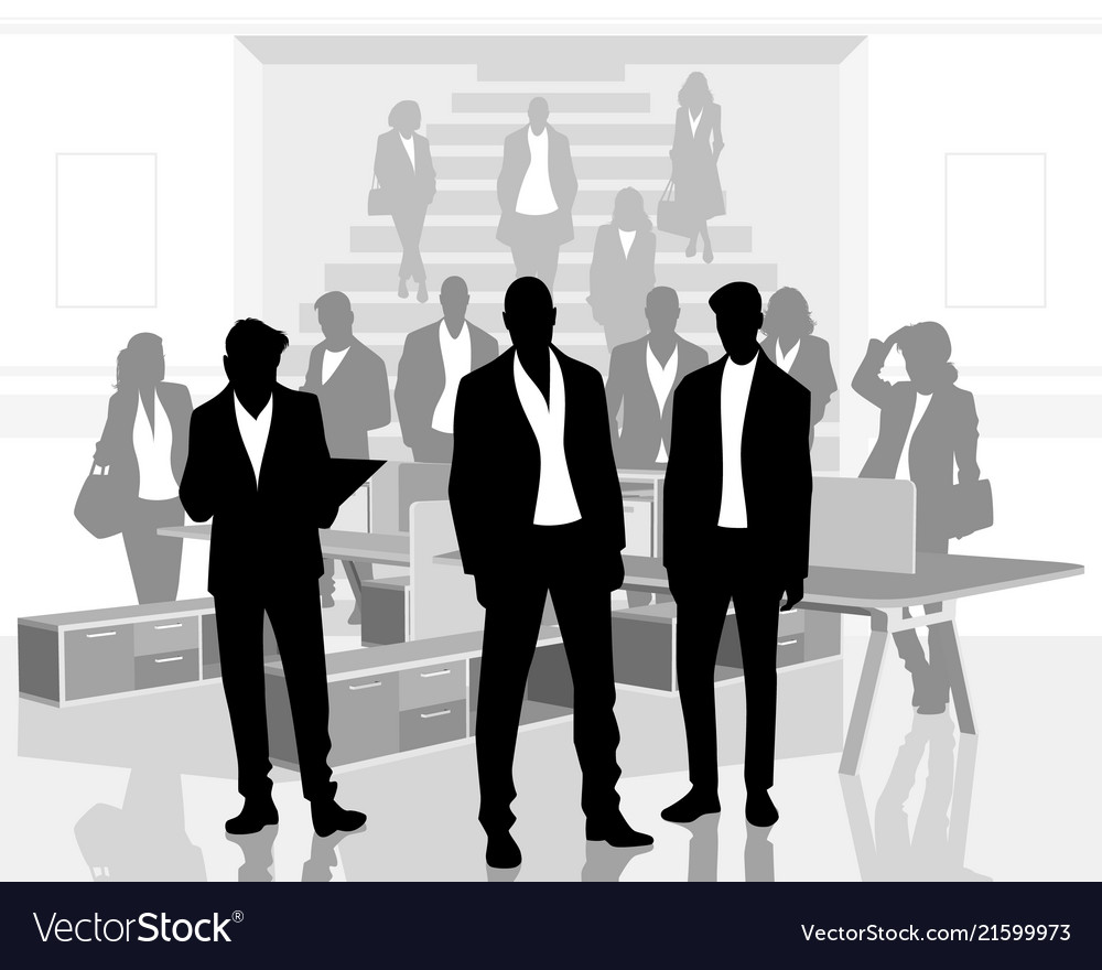 Silhouettes of business people