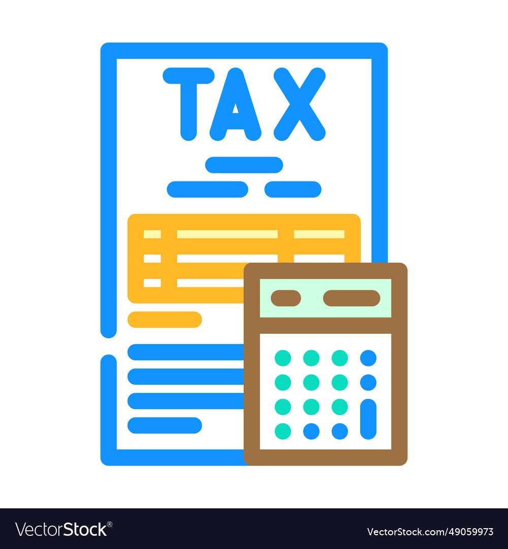 Tax calculation color icon Royalty Free Vector Image