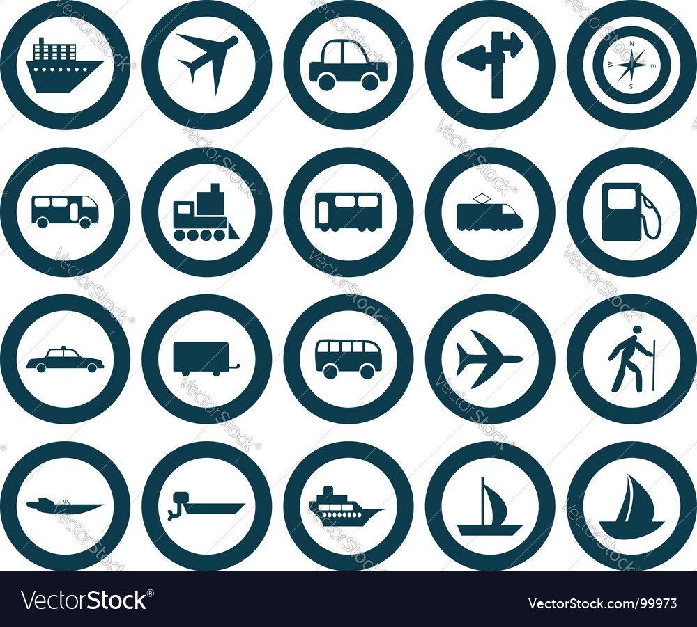 Transportation icons set Royalty Free Vector Image