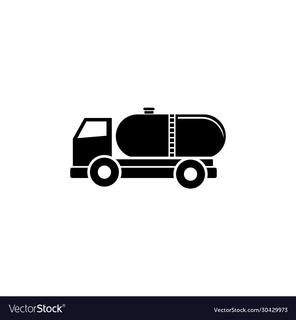 Truck auto barrel oil transportation flat icon