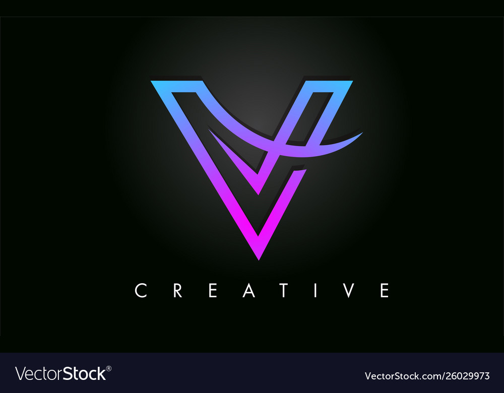 V letter design logo letter icon logo Royalty Free Vector