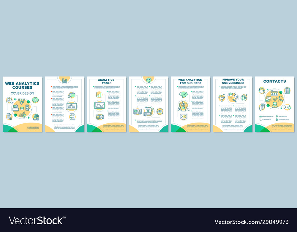 Web analytics brochure template layout vector image Web analytics brochure template layout
