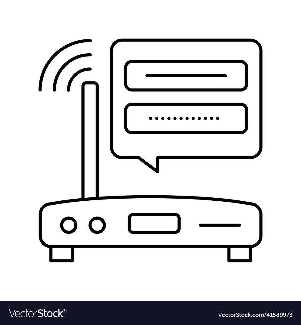 Wifi router password line icon