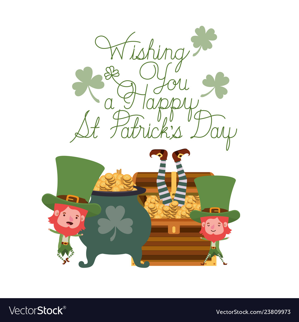 Wishing you a happy st patricks day label Vector Image