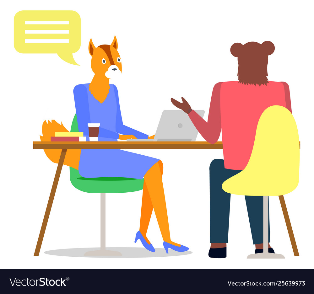 Working man woman hipster animals meeting isolated Working man woman hipster animals meeting isolated