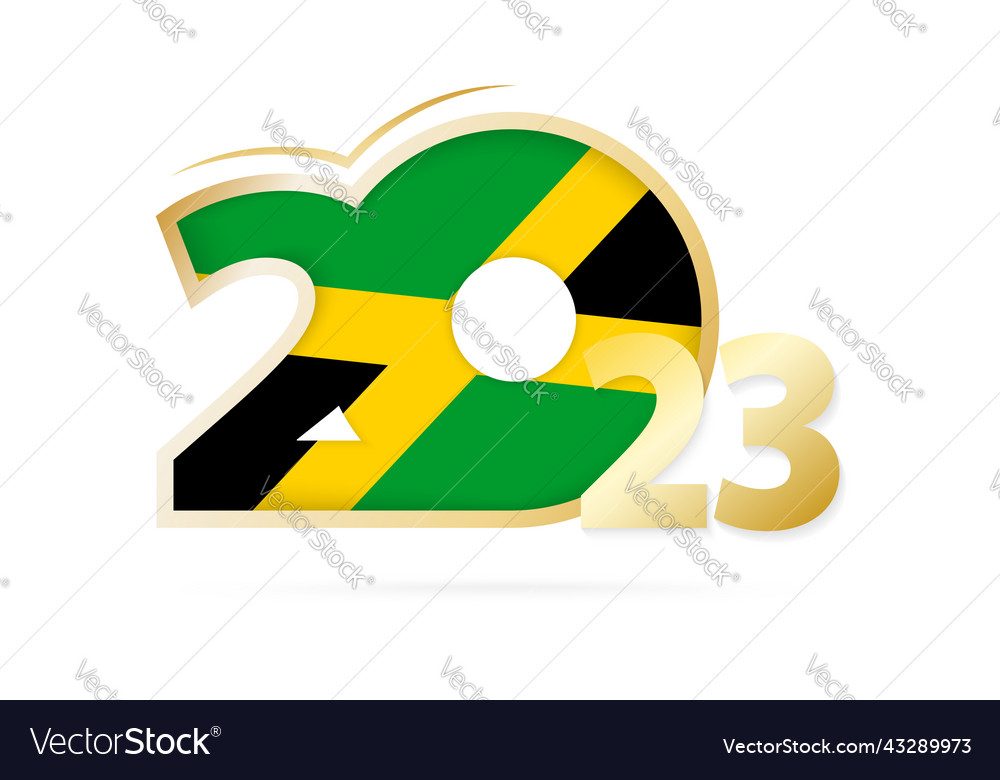 Year 2023 with jamaica flag pattern