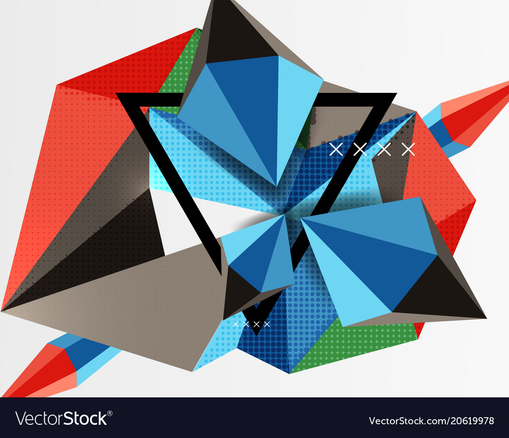 3d polygonal elements abstract background Vector Image