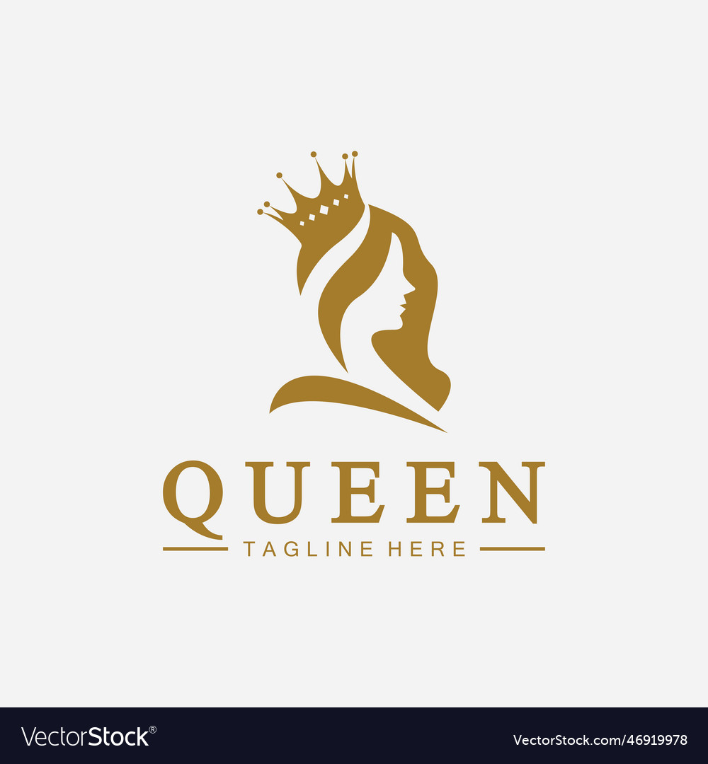 Beautiful face queen icon logofor