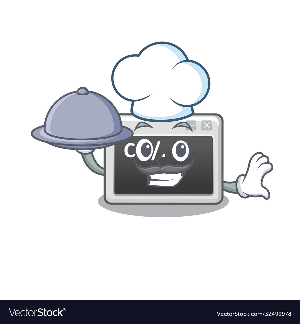 Cartoon design command window as a chef having