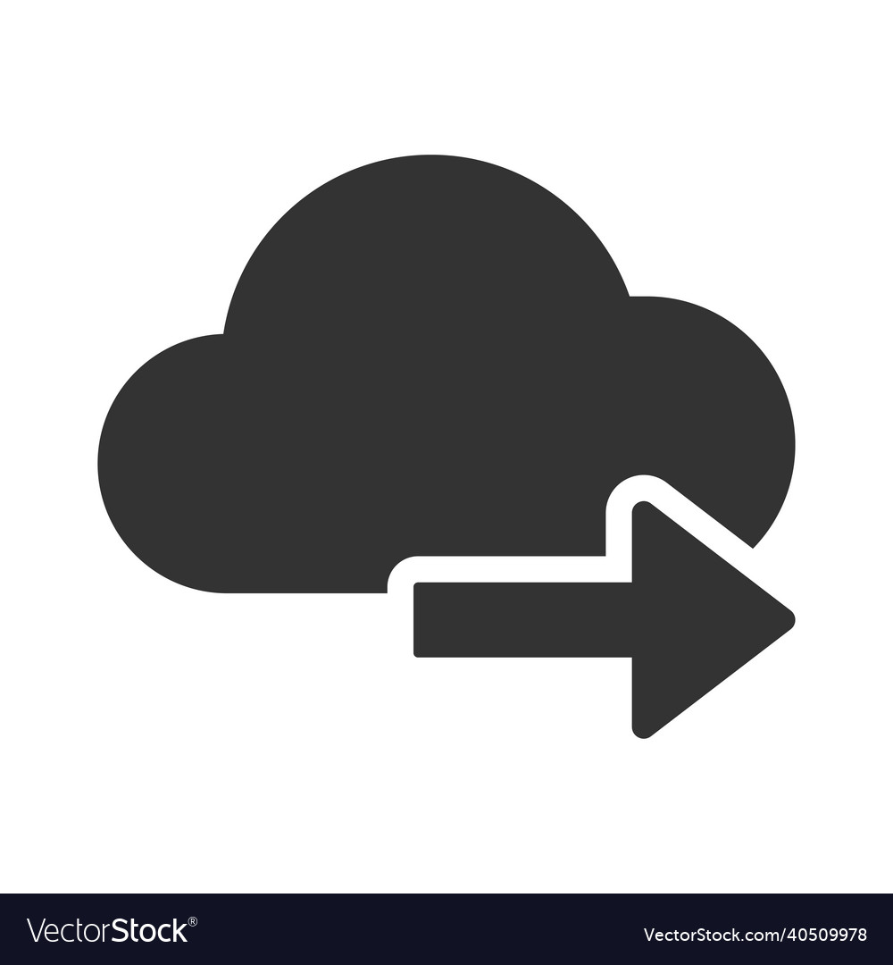 Cloud sending file icon vector image Cloud sending file icon