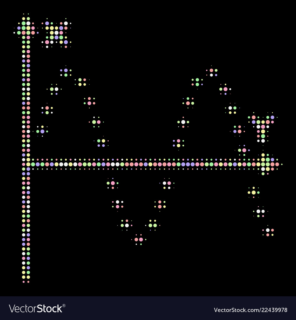 Dotted sine plot halftone composition of circles vector image Dotted sine plot halftone composition of circles