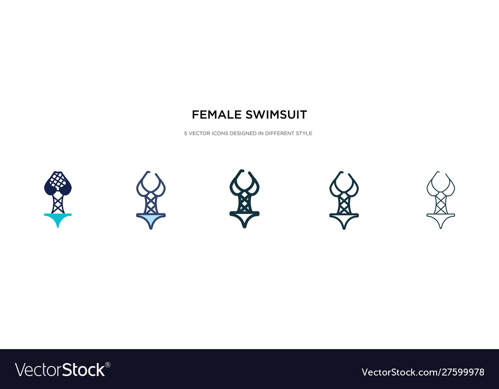 Female swimsuit icon in different style two