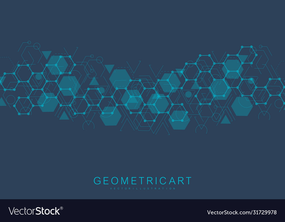 Hexagonal abstract background big data vector image Hexagonal abstract background big data
