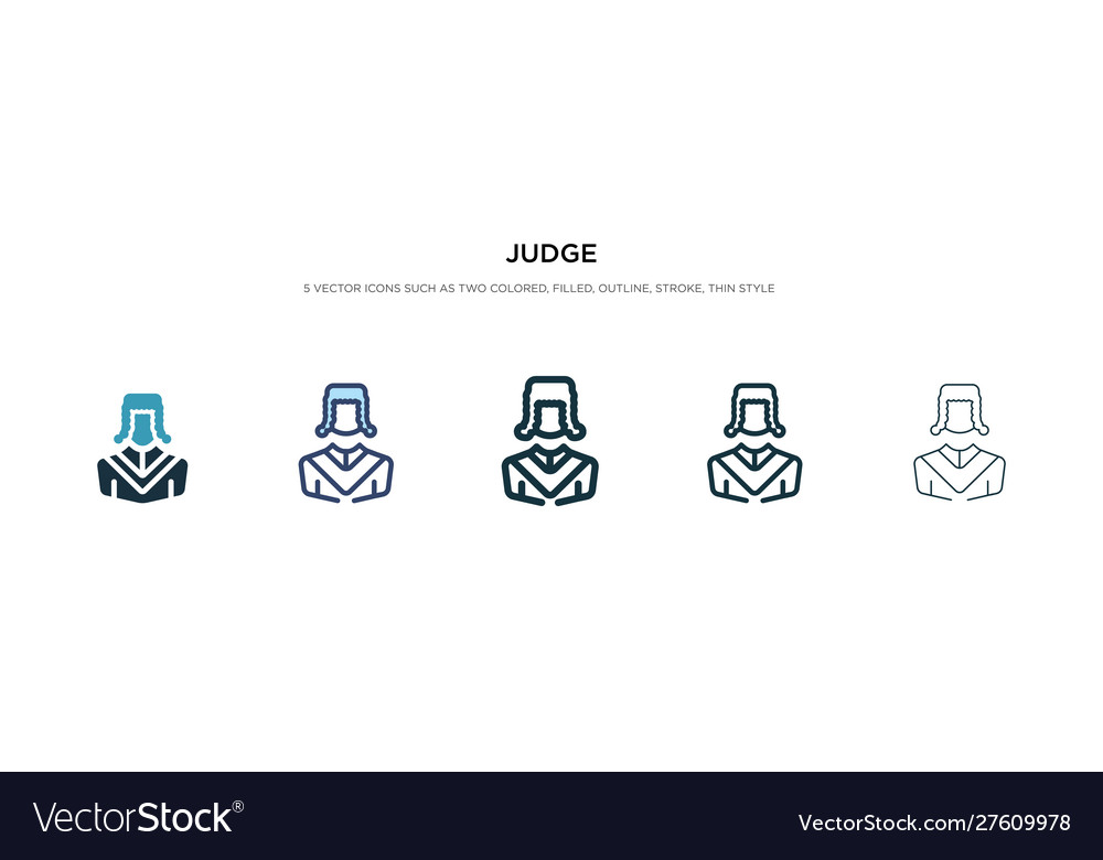 Judge icon in different style two colored Vector Image Judge icon in different style two colored