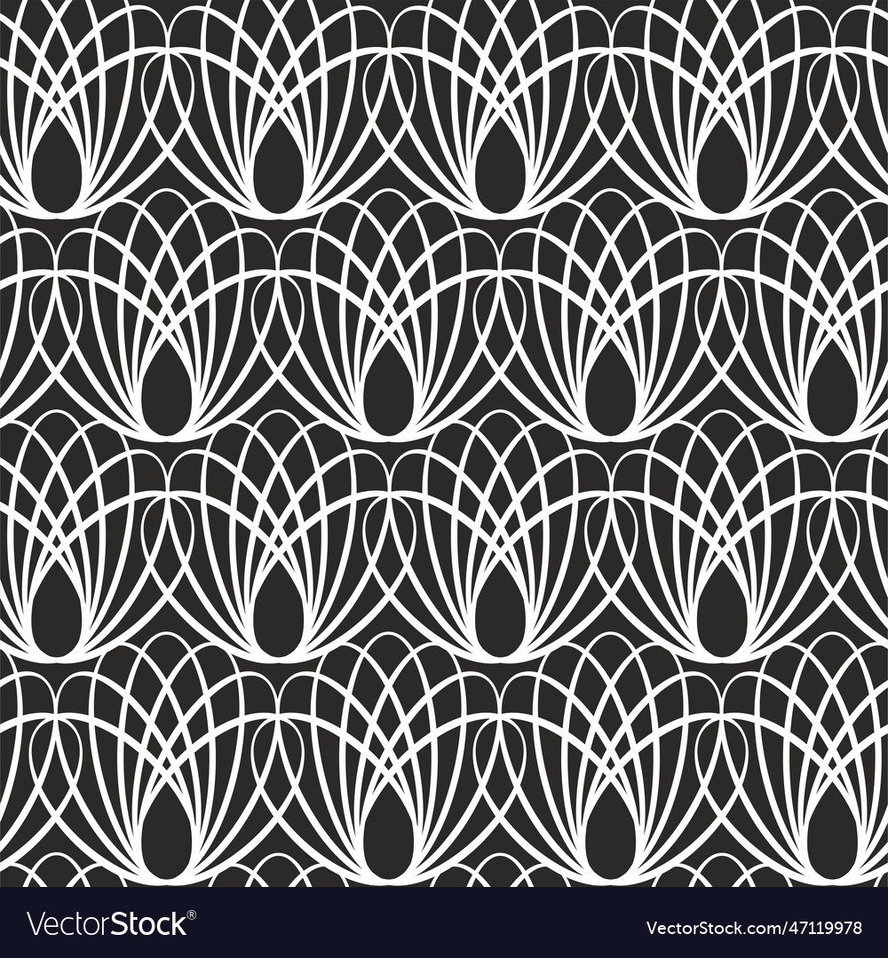 Openwork seamless pattern with curls