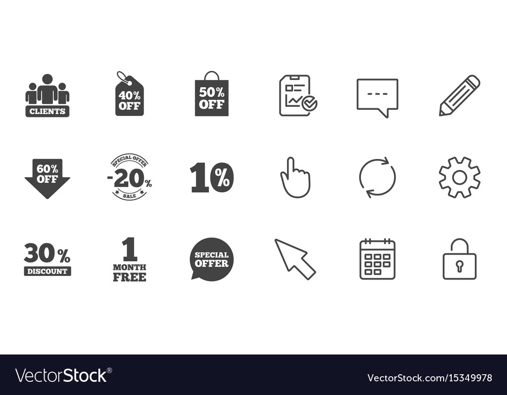 Sale discounts icon shopping deal signs