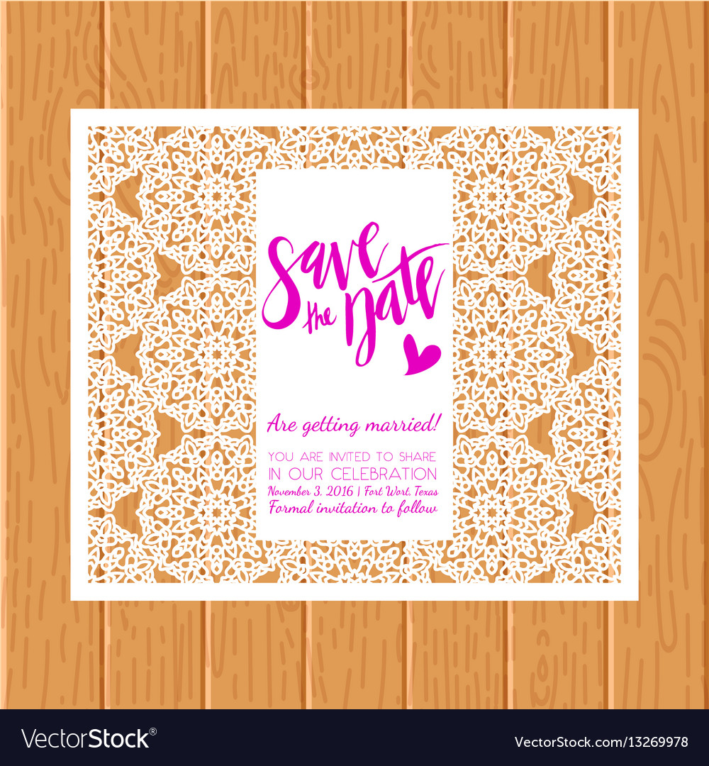 Save the date card laser cutting pattern