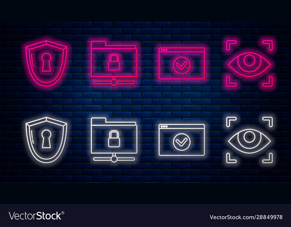 Set line ftp folder and lock secure your site vector image Set line ftp folder and lock secure your site