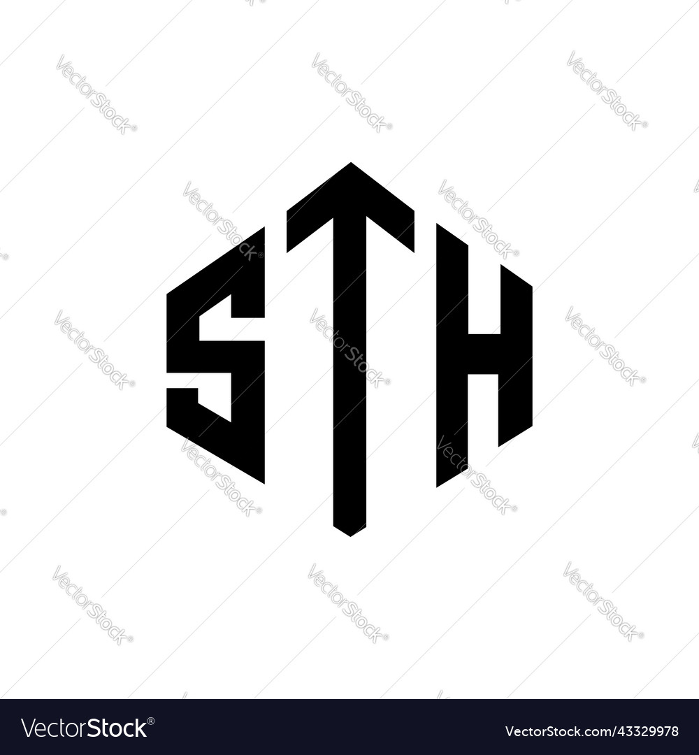 Sth letter logo design with polygon shape