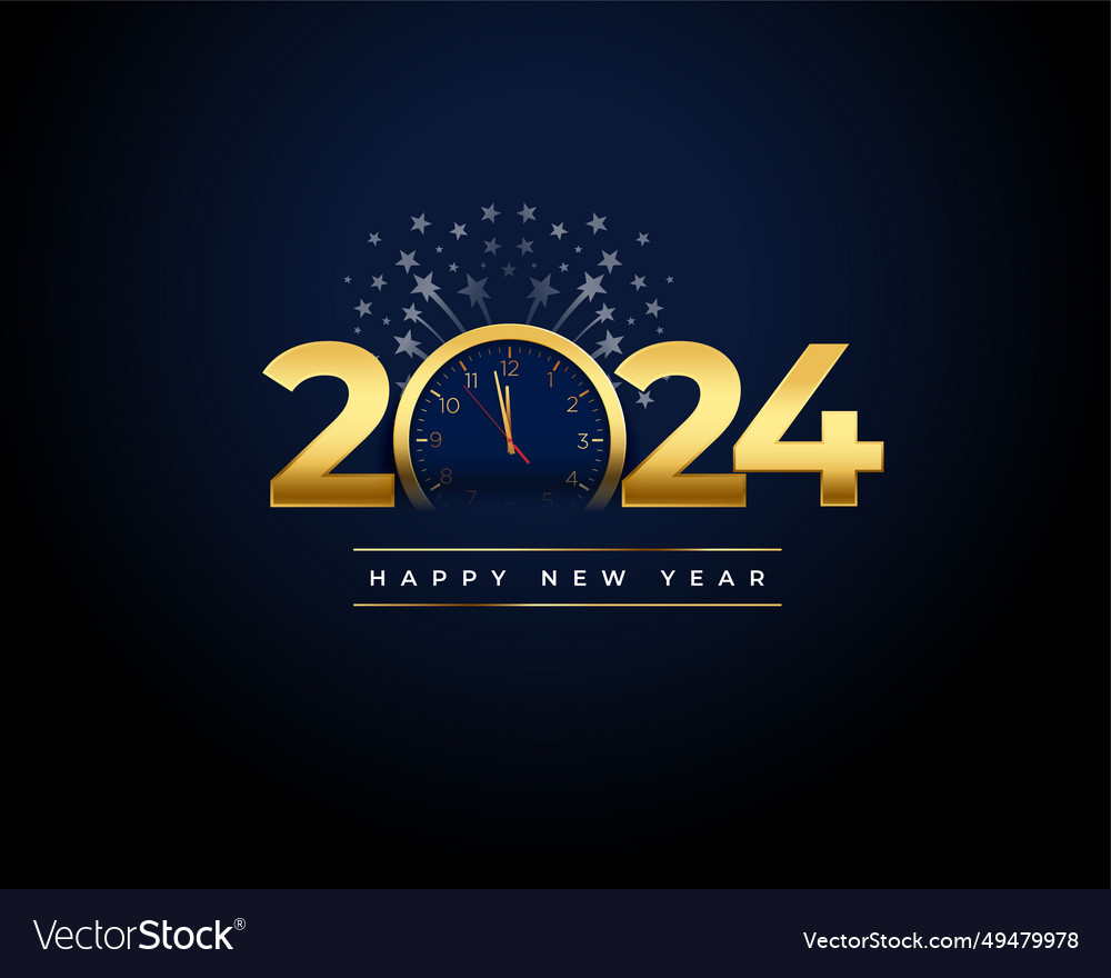 Stylish 2024 new year bursting star background Vector Image