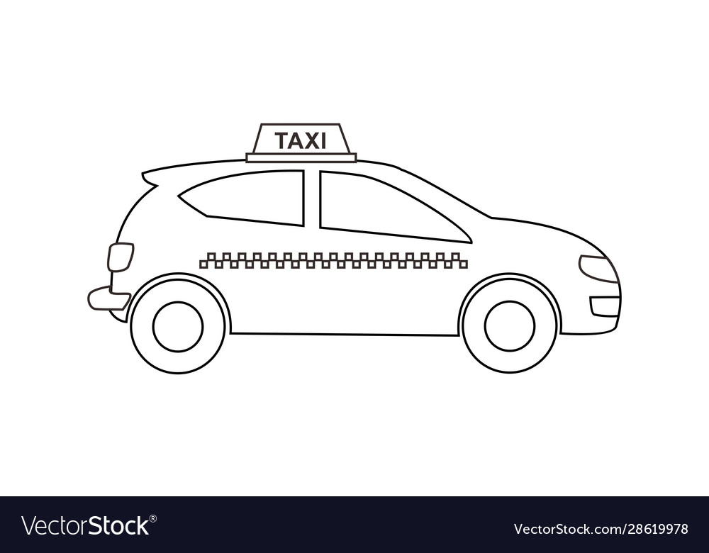 Taxi coloring book transportation to educate kids