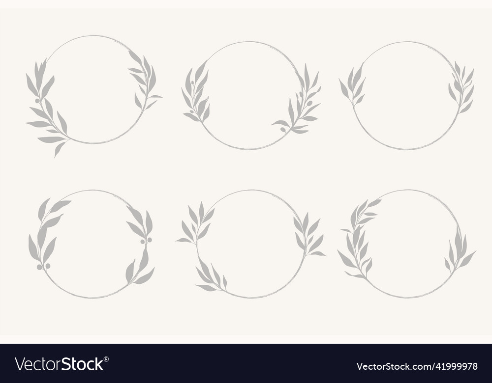 Wedding floral handdrawn border set
