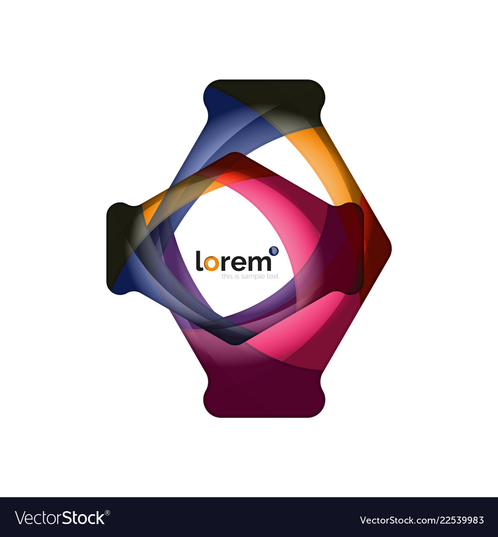 Abstract geometric logo design overlapping shapes Vector Image