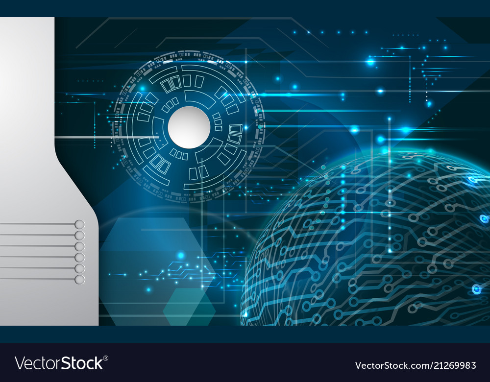 Abstract technology interface with hud elements