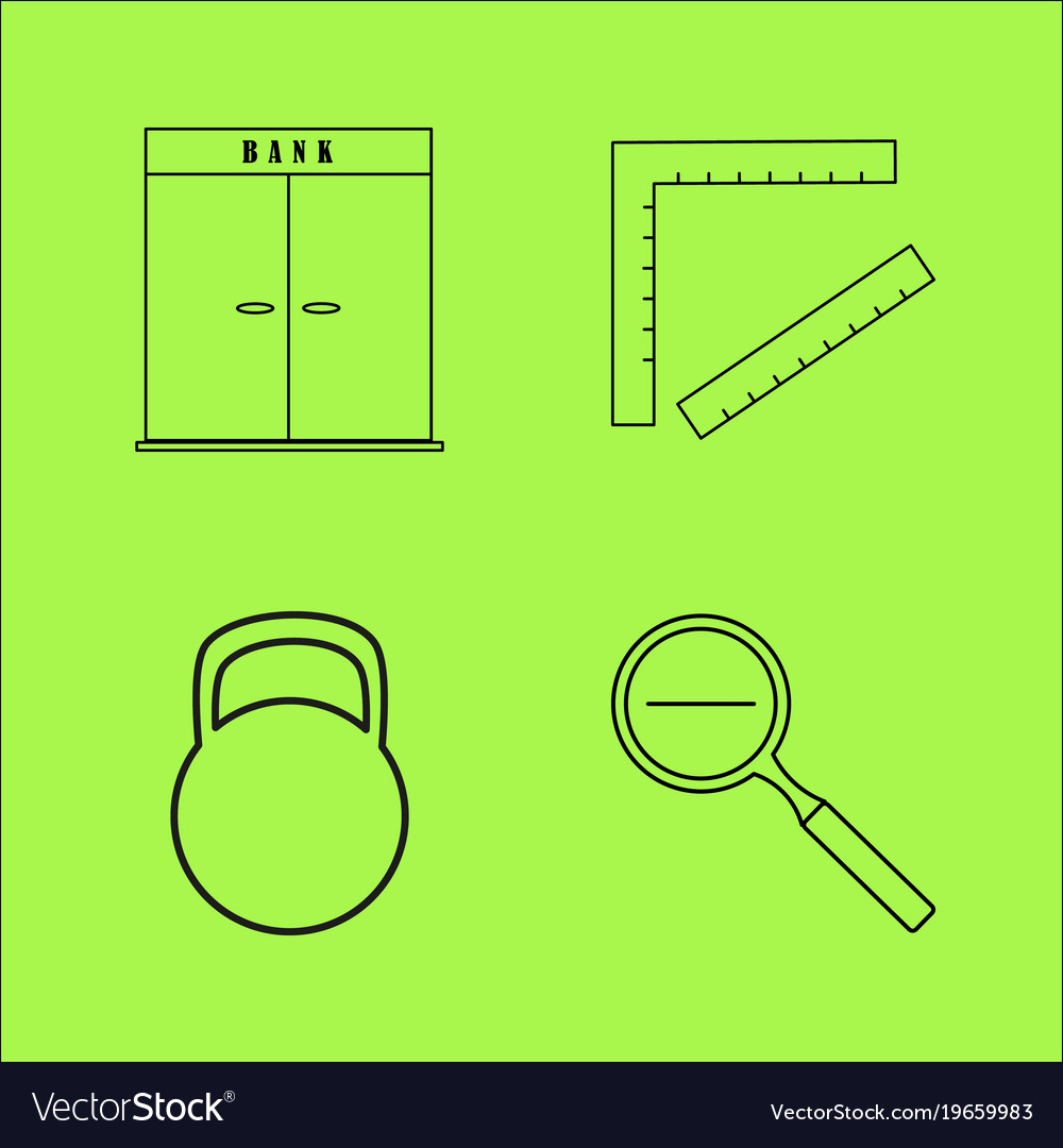 Basic content simple linear outline icon set