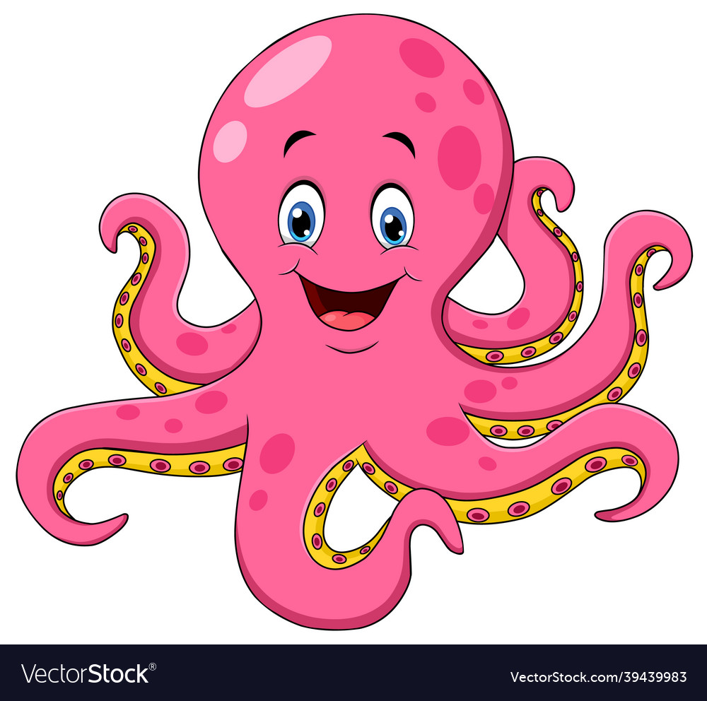 Cute octopus cartoon Royalty Free Vector Image