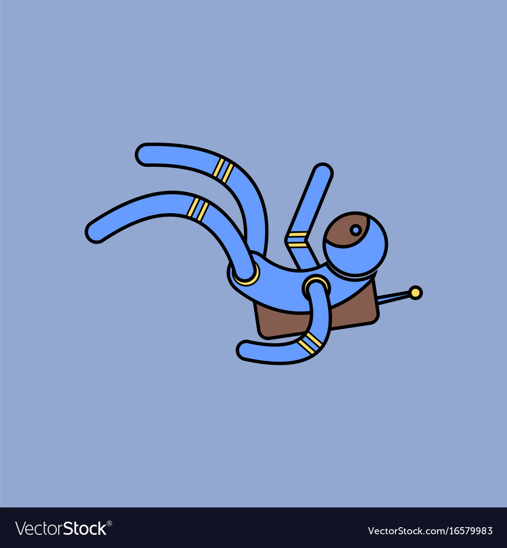 Flat icon design collection falling astronaut