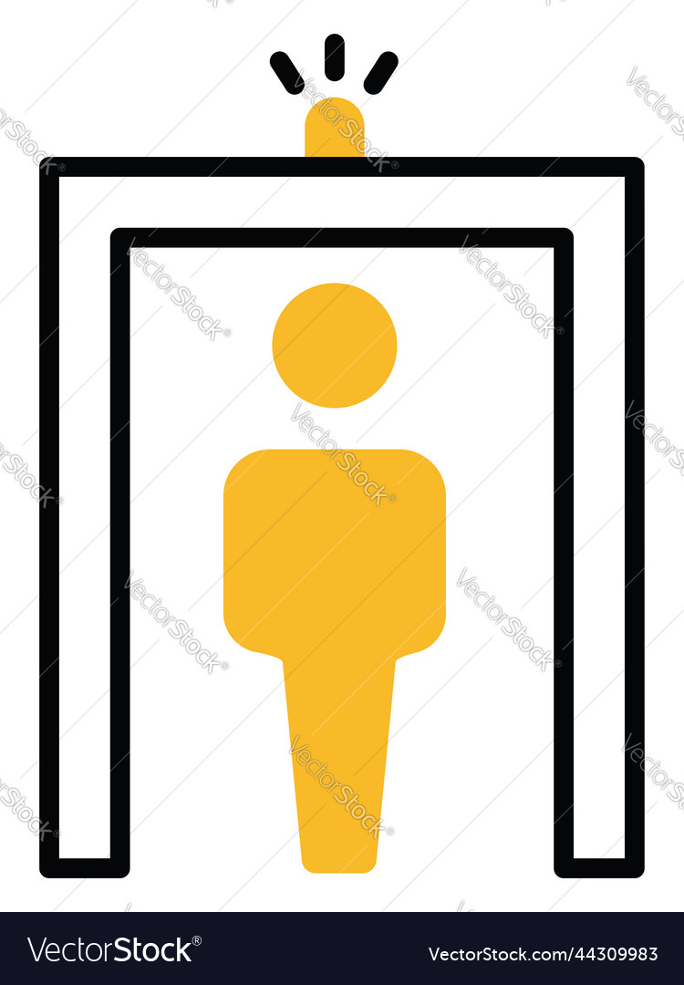 Flight security check in on a white background