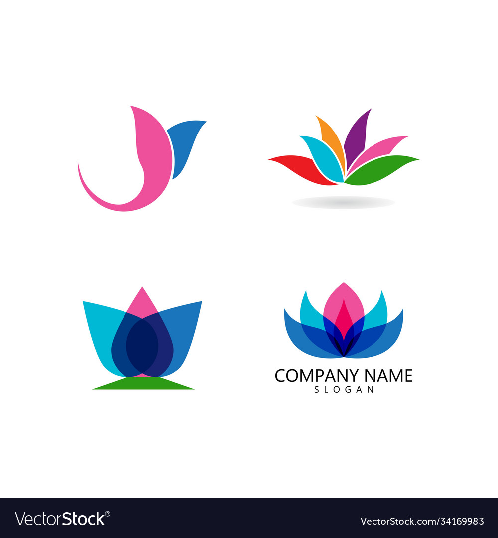 Flower logo template Royalty Free Vector Image