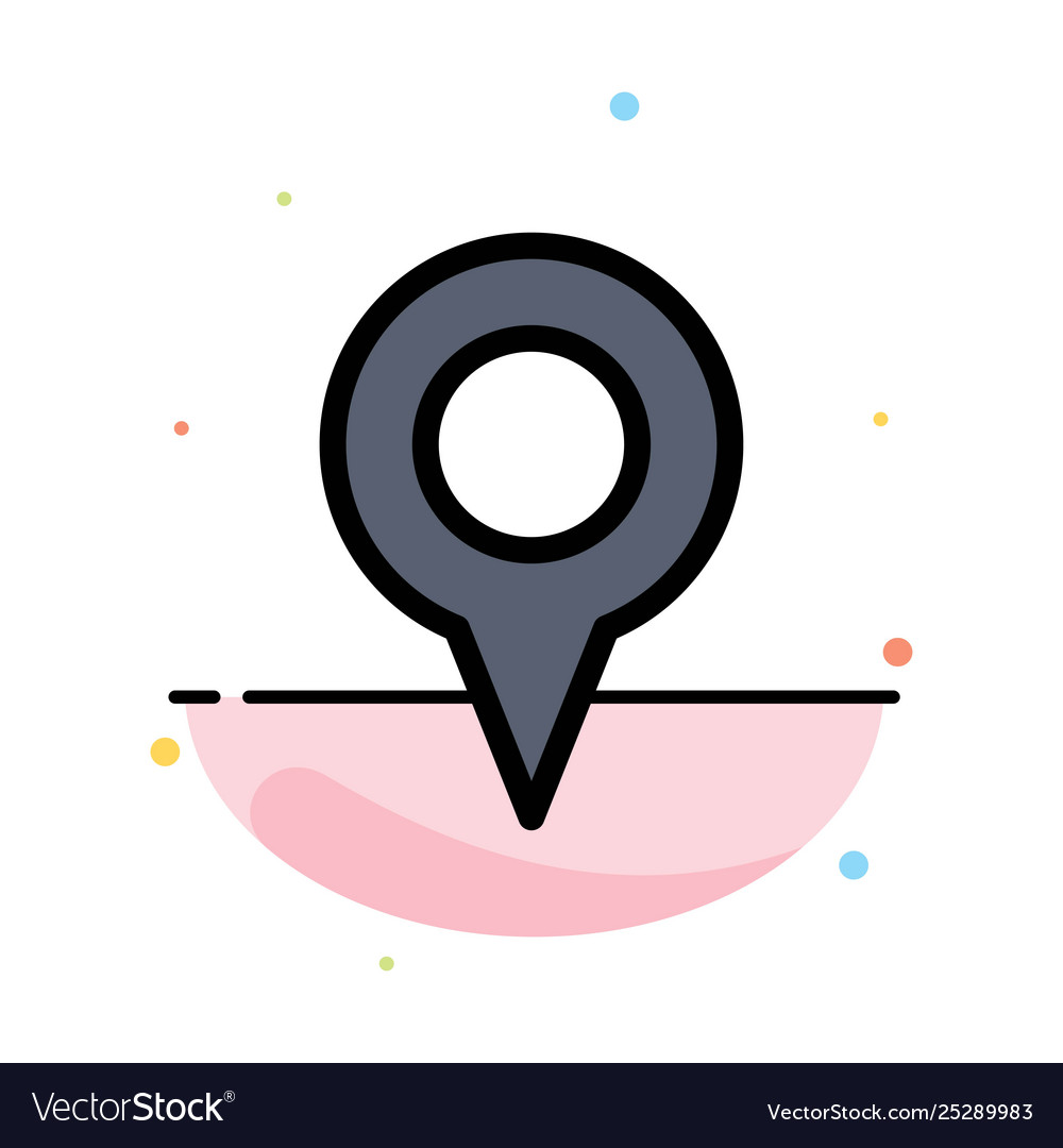 Geo location map pin abstract flat color