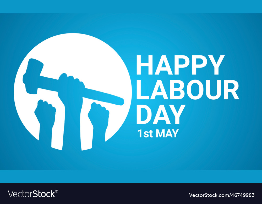 Happy labour day graphic design Royalty Free Vector Image