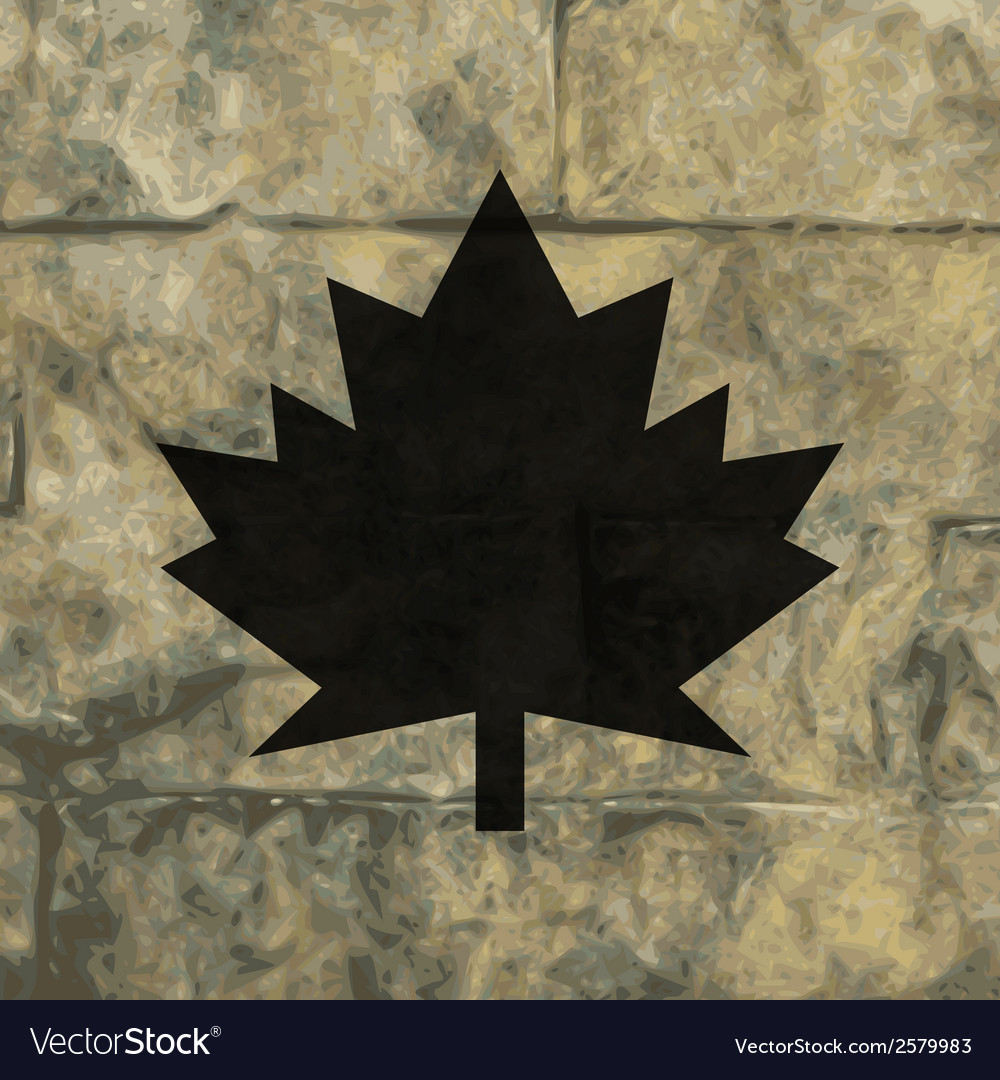 Maple leaf flat modern web button and space
