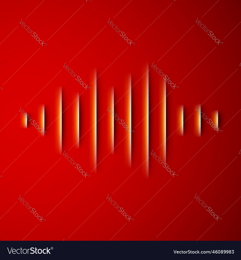 Paper sound waveform with shadow vector image Paper sound waveform with shadow