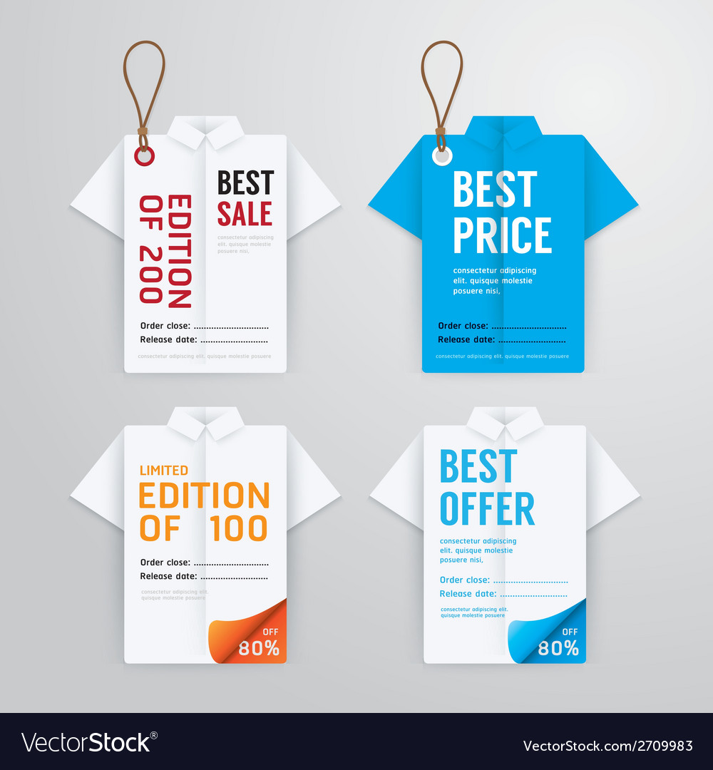 Sale banners price tag paper card template