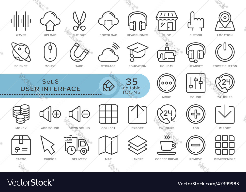 Set icons user interface 08