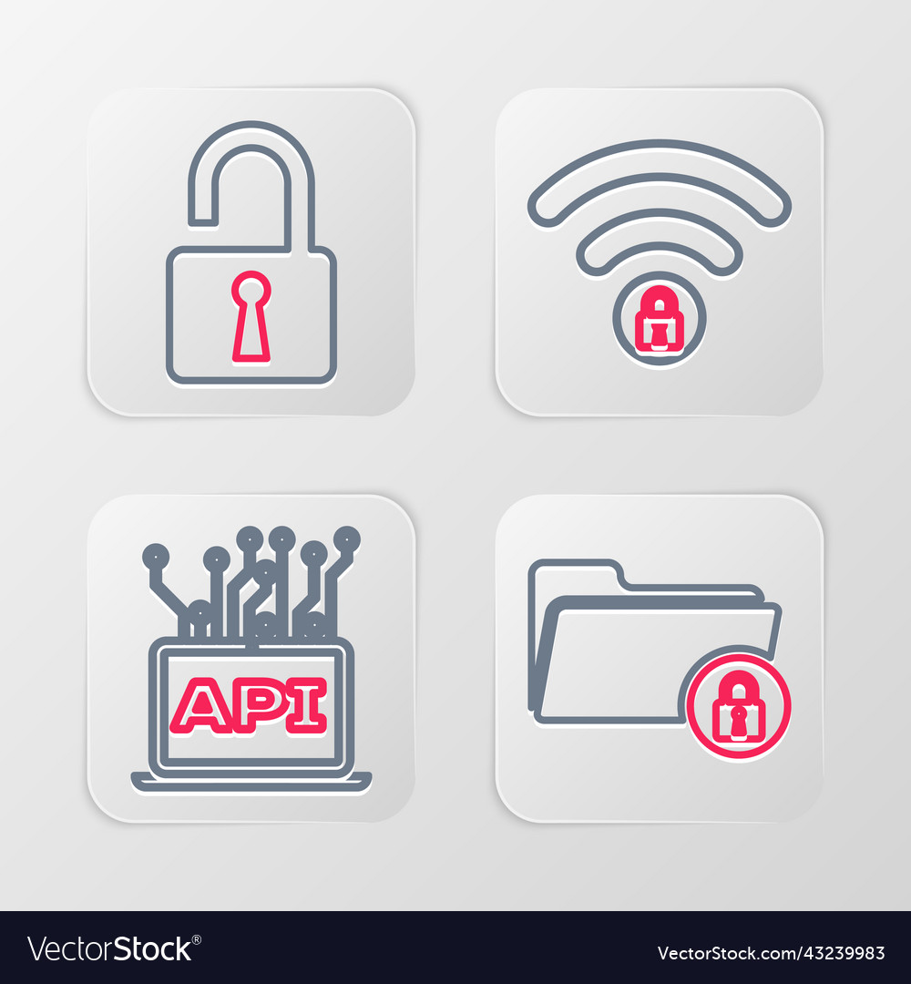 Zeilenordner einstellen und Computer api-Schnittstelle blockieren vector image Zeilenordner einstellen und Computer api-Schnittstelle blockieren