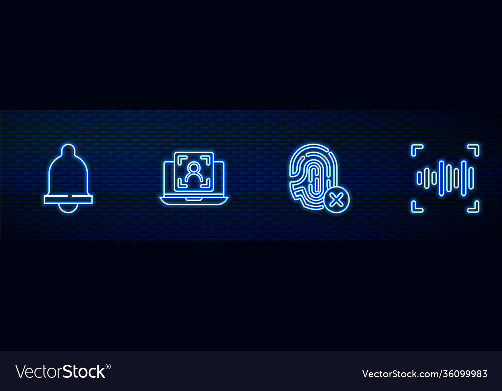 Set line rejection fingerprint motion sensor vector image Set line rejection fingerprint motion sensor