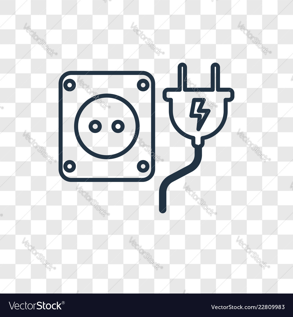 Socket concept linear icon isolated vector image Socket concept linear icon isolated