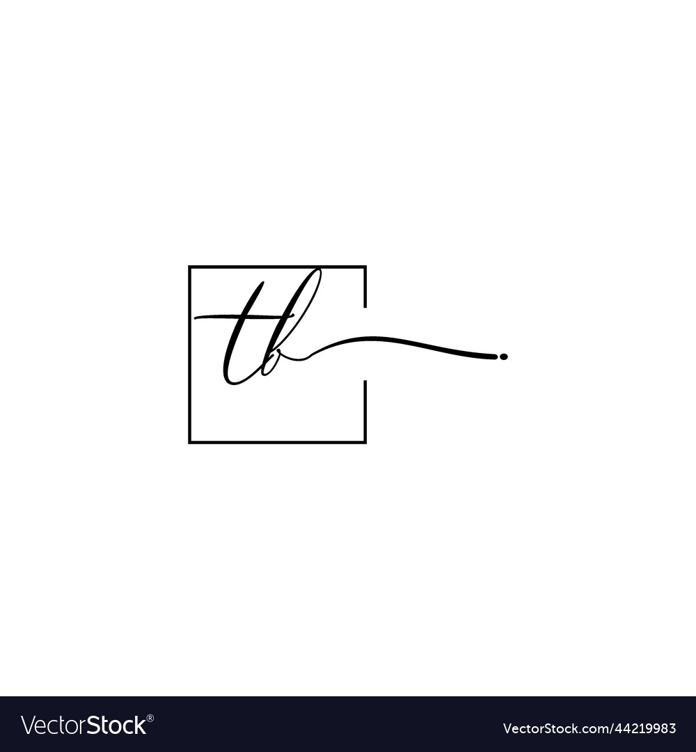 Tb signature square logo initial concept Vector Image Tb signature square logo initial concept