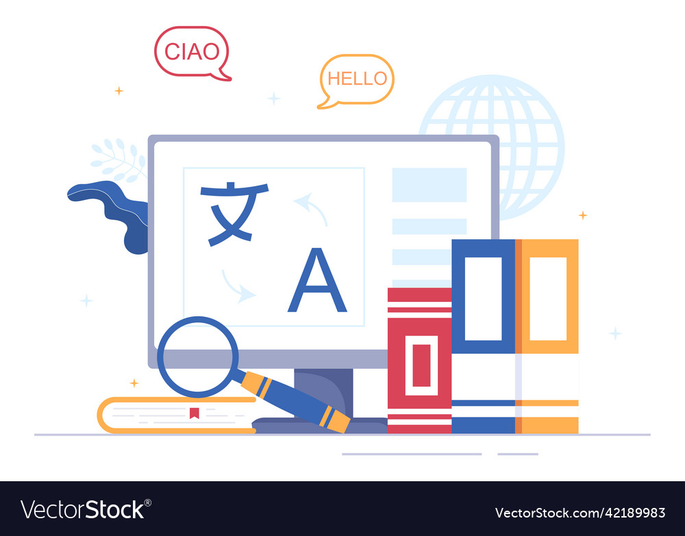 Translator or translation language say hello vector image Translator or translation language say hello