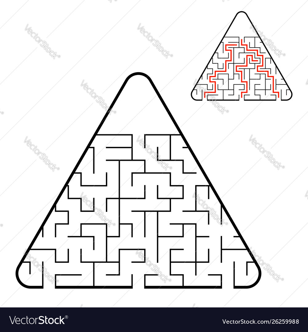 Abstract triangular labyrinth find right path vector image Abstract triangular labyrinth find right path