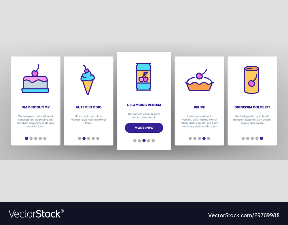 Cherry vitamin berry onboarding icons set