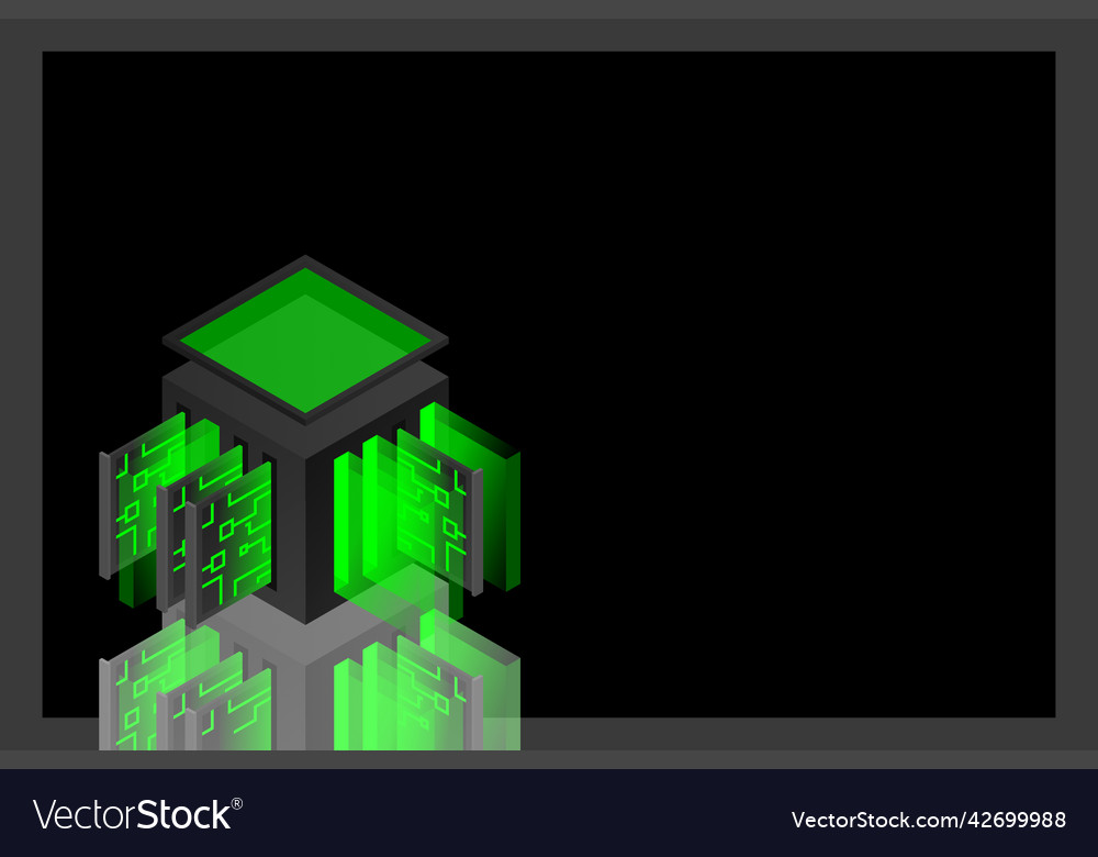 Data center isometric icon database and cloud vector image Data center isometric icon database and cloud